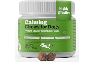 Deley Naturals Calming Chews for Dogs - Dog Calming Treats Anxiety Relief - Hemp Chews with L-Theanine for Separation, Travel