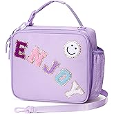 CLOUDWINGS Kids Lunch Bag Insulated Lunch Box for Girls Reusable Leak-proof Cooler Bag with Adjustable Strap for School Daycare Travel Picnic, Purple