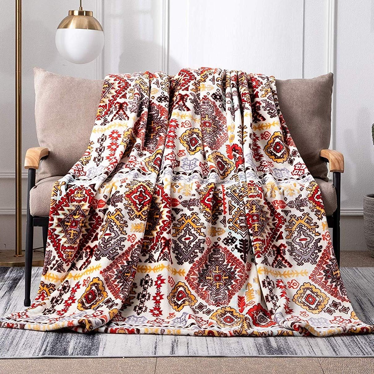 DaDa Bedding Aztec Super Soft Fleece Throw Blanket
