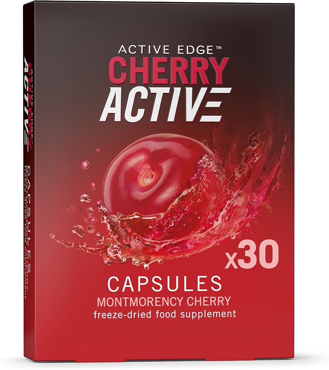 Active Edge CherryActive Capsules (100% pure Montmorency cherry powder capsules) - 30 caps, 30 count (Pack of 1)
