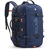 Tolaccea Travel Backpack for Men Women, 40L-50L Carry On Backpack with Wet Dry Compartment, Flight Approved Laptop Daypack Fits 15.6", Convertible Expandable Large Rucksack Duffel Bag for Work Travel