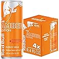 Red Bull Amber Edition Energy Drink, Strawberry Apricot, with 80mg Caffeine plus Taurine & B Vitamins, 8.4 Fl Oz, Pack of 4 Cans
