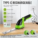 WORKPRO 2 in 1 Cordless Hedge Trimmer Grass Shear 7.2V 2000mAh Battery view 7