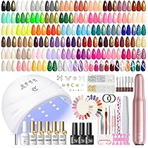 83 PCS Gel Nail Polish Kit with Drill U V Light, 56 Colors Gel