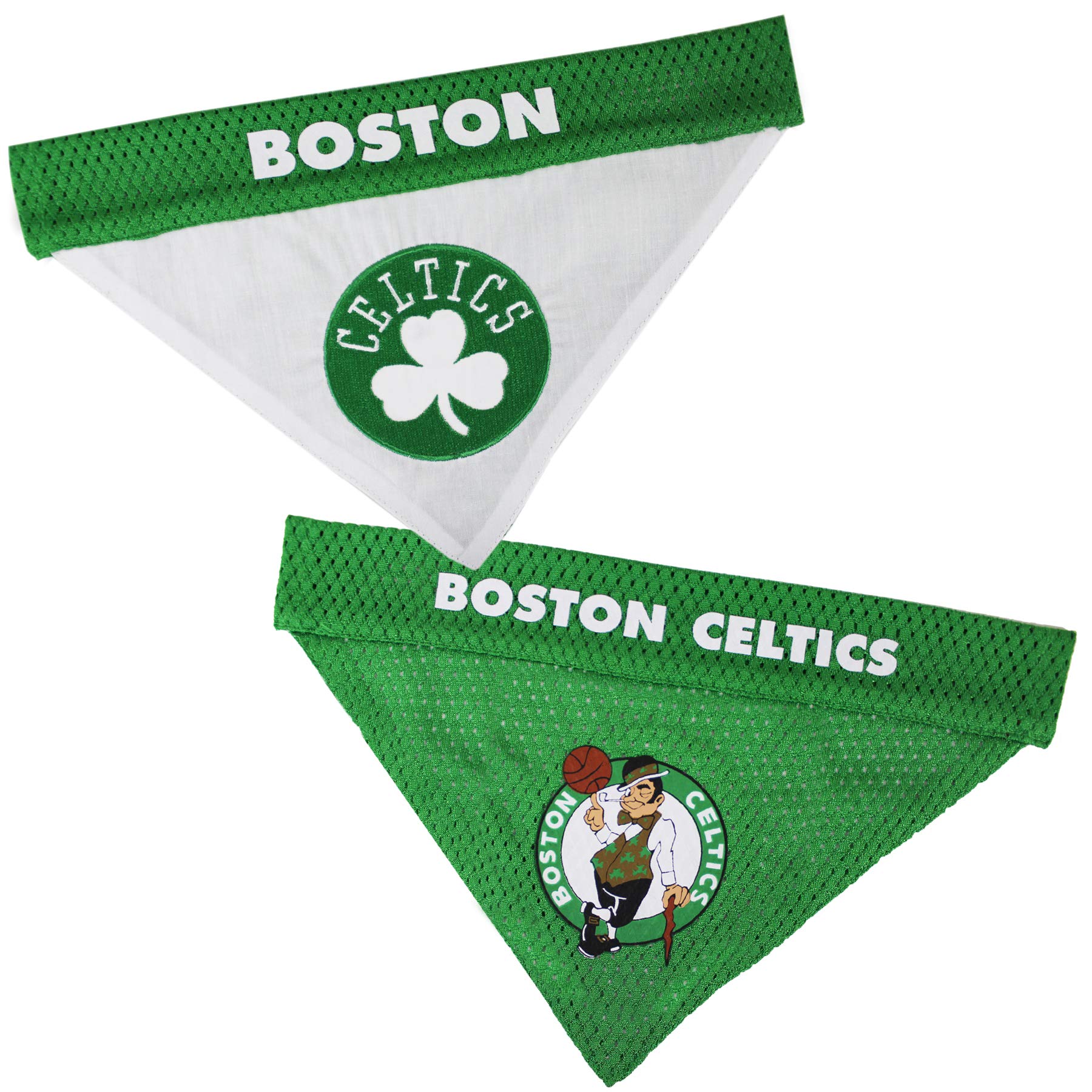 Pets First NBA Dog Bandana - Boston Celtics Reversible Pet Bandana. 2 Sided Home & Away Sports Bandana with a PREMIUM Embroidery TEAM Logo, Large/X-Large