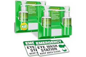 Magula Portable Eye Wash Station OSHA-Approved,BPA Free, Wall-Mounted First aid Eye Wash kit with 17oz Empty Bottles & Mirror,Emergency Eyewash, No Eye Wash Solution 2Pcs