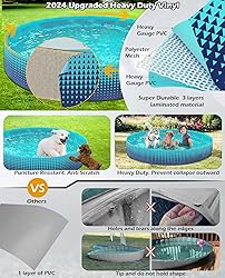 Jasonwell Foldable Dog Kiddie Pool - Hard Plastic