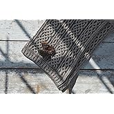 Aran Woollen Mills Carraig Donn Irish Cable Knit Blanket Celtic Throw - 100% Merino Wool Made in Ireland 40"x 55" (102 x 140 cm) (Light Brown)