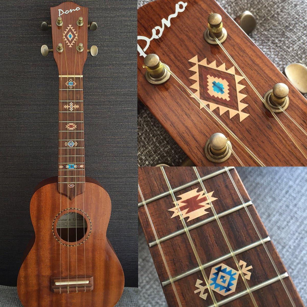 Inlaystickers Fret Markers for Ukuleles - Native American Style Ethnic Pattern - Natural UKF-295NA-NA - Image 3
