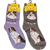 Foozys Unisex Crew Socks | Canine/Dog Collection | Australian Shepherd