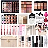 All in One Makeup Kit for Women Full Kit, Makeup Gift Sets for Women Teens Girls, Makeup Essential Bundle Includes Eyeshadow Palette Foundation Eyeliner Contour Stick Lip Gloss Cosmetic Brush Set
