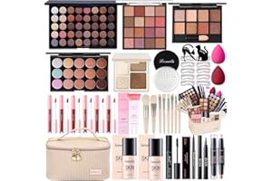 PEENICE All in One Makeup Kit for Women Full Kit, Makeup Gift Sets for Women Teens Girls, Makeup Essential Bundle Includes Eyeshadow Palette Foundation Eyeliner Contour Stick Lip Gloss Cosmetic Brush Set