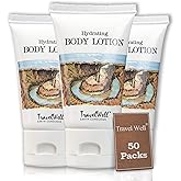 Travelwell Travel Size Lotion - Unscented Hydration & Travel Size Toiletries - Cruelty-Free & Individually Wrapped Lotion - Bulk Hospitality Supplies - 1 fl oz Tubes, Pack of 50