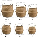 DOKOT Natural Seagrass Basket Plant Pot Storage Basket with Handle view 5