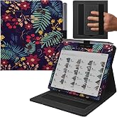GOVTVA Double Stand Case for 7'' Onyx Boox Go 7 / Boox Tablet Go Color 7 (Gen II/Gen I 2025/2024) /Boox Page Cover with Elastic Pen Holder/Auto Sleep&amp;Wake/Double Hand Strap (Flower Clusters)