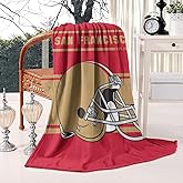 Striped hgdn Football Team Throw Blanket 60x50 Inches, Lightweight Warm Football Fans Fleece Blanket Gifts for Men Women