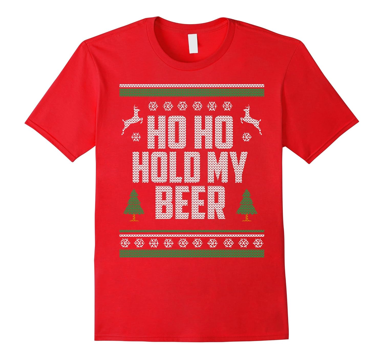 Ho Ho Hold My Beer Funny Ugly Sweater Christmas Beer Drinkin-ANZ