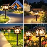 BUCASA Solar Lights Outdoor Garden 6 Pack Warm White Pathway Lights view 7