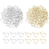 UNICRAFTALE Heart Stainless Steel Charms Open Heart Floating Pendants Hollow Charms for DIY Jewelry Bracelets Necklace Making
