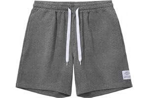 TUREFACE Men's Cotton 5.5" Casual Shorts with Drawstring Elastic Waist and Multiple Pockets S-2XL