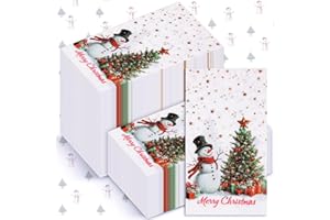 170 Pcs Christmas Disposable Napkin Papers Snowman White Decorative Table Guest Napkin 2 Ply Merry Christmas Trees Hand Towel