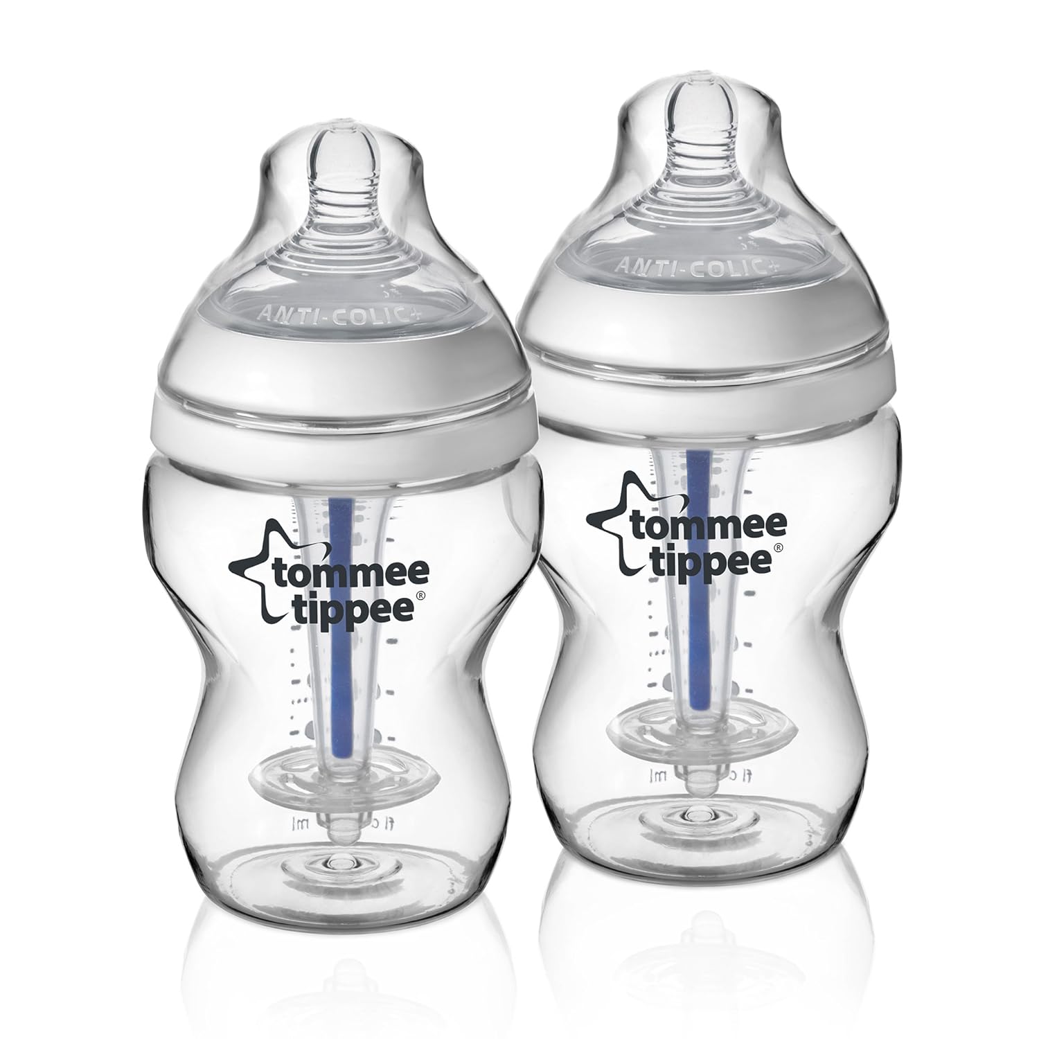 Tommee Tippee Closer to Nature - Biberón anticólico, 260 ml (pack de 2)