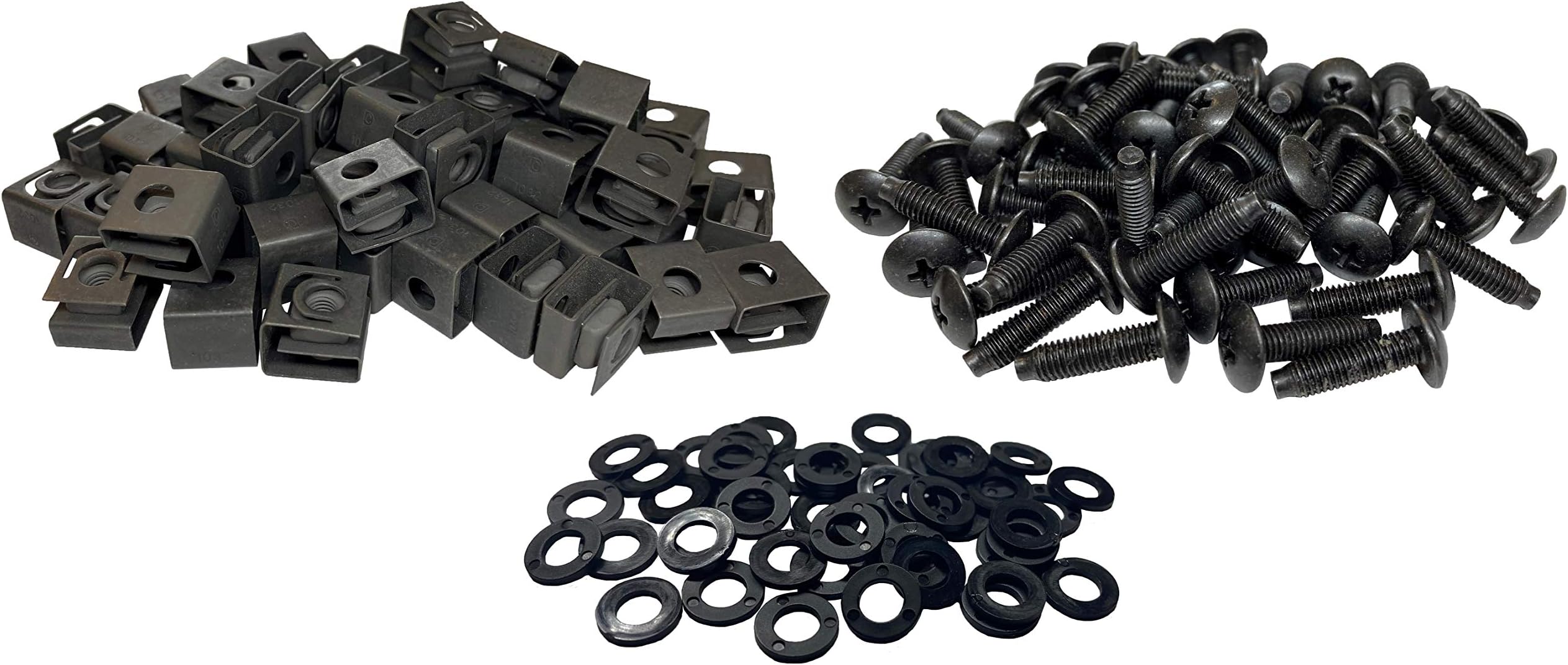 RackGold Black 10-32 Slide-on Cage Nut & Screws w/Washers 50-Pack - USA Made & Lifetime Warranty