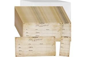 Nuanchu 100 Sets Gift Certificates for Business Christmas Blank Gift Certificate Cards Vouchers Coupon Card with 100 Envelopes for Salon Spa Restaurants Birthday Client, 4.7 x 2.4 in(Classic)