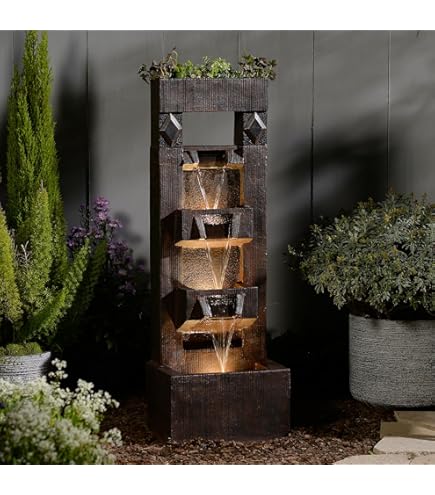 Cascade Avec Pompe Pour Crèche De Noël - Dimensions 10x21x19 Cm, En Bois Et Mousse, Fonctionne Sur Secteur 220V