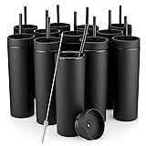 STRATA CUPS Black Skinny Tumblers with Lids and