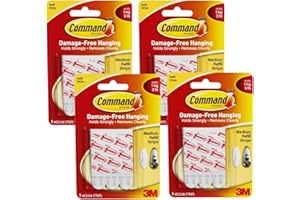 Command Medium Mounting Refill Strips, 9-Strip , Pack of 4