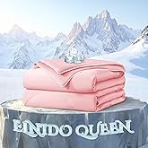 ELNIDO QUEEN Cooling Comforter for Hot Sleepers, Summer Cooling Blanket Twin Size for Night Sweats, Q-Max 0.45 Breathable All-Season Lightweight Blanket, (68x90 inch,Pink