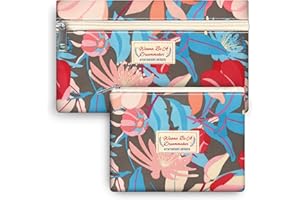 E-WEICHEN Large Capacity Pencil Case Cute Pencil Pouch Soft Pencil Bag - Can Hold 60 Pencils or 30 Markers - With Small Zipper Organizer, Portable Travel Gifts Multifunctional Bag Set brown autumn leaves