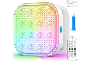 PURHEME Submersible LED Lights with Remote, Waterproof Underwater LED Light Rechargeable Bettery 16 Color Changing Lamp Magnetic Floating Submersible Lights for Pool Vase Aquarium Decor (Ultra-Thin 1-Set)