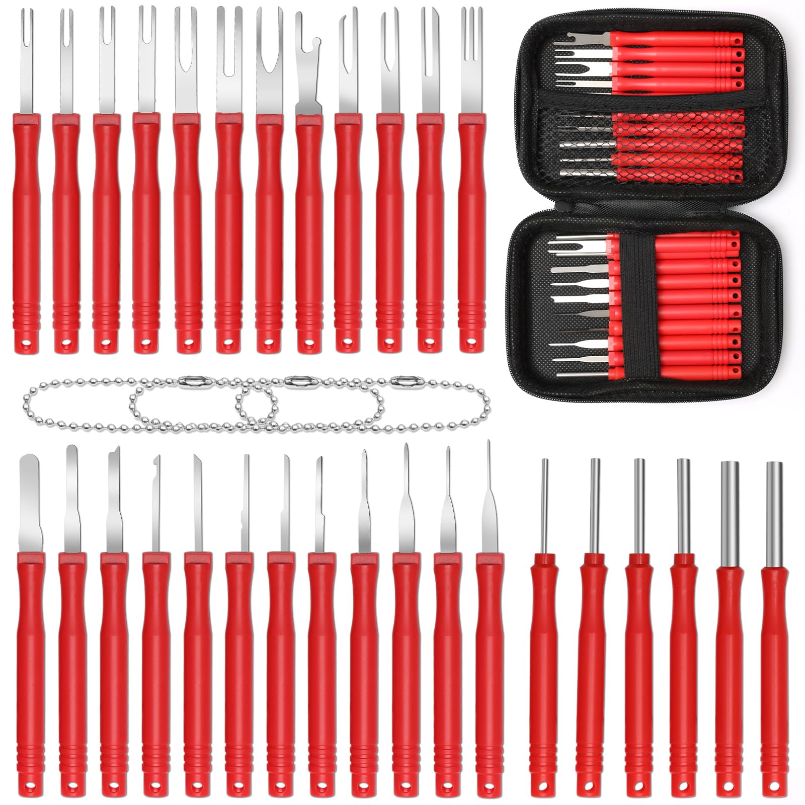 Windspeed 30+4P Terminal Pin Removal Tool Kit, Electrical Pin Removal Tool Kit Pin Extractor Wire Terminal Release for Car Connector