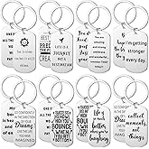 Yinkin 16 Pcs Employee Appreciation Gifts for Team Coworker 2026 Inspirational Stainless Steel Keychain Motivational Quote Employee Team Xmas Gifts for Teacher Nurse Staff