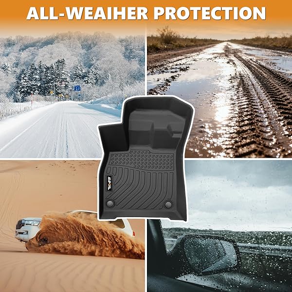 AIPOIL® FLOOR MATS & CARGO LINER SET FOR KIA STINGER AWD MODELS 2018-2024 | TPE ALL WEATHER PROTECTION HEAVY DUTY NON-SLIP AUTOMOTIVE | FULL SET FLOOR LINERS ACCESSORIES, BLACK