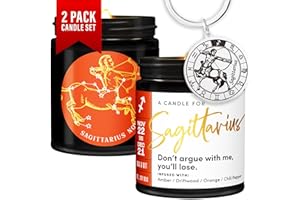 WAX & WIT Sagittarius Gifts for Women, Zodiac Gifts for Women, Astrology Gifts for Women, Zodiac Candles, Sagittarius Candle, November Birthday Gifts for Women, December Birthday Gifts for Women - 9oz