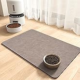 MontVoo-Absorbent Pet Feeding Mat-No Stains Pet Mat for Food and Water Bowl-Quick Dry Cat & Dog Food Mat Water Dispenser Mat-Pet Supplies Mat-Dog Water Bowl Mat for Messy Drinker,(Brown,16"x24")