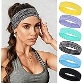 XTREND 6Pcs Sweat Bands Headbands for Women Workout, Headband for Fashion Women Non Slip,Moisture Wicking Athletic Yoga Headband