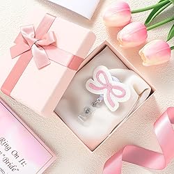 Wavwavw 1 Pcs Pink Bow Badge Reel Coquette