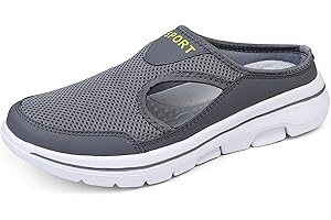 Meik Mangni Men's Slip On Mules Womens Lightweight Open Back Shoes Comfort Walking Shoes Breathable Slippers Closed Toe Slides
