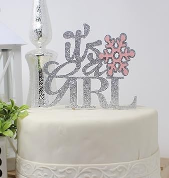 Amazon Com All About Details Winter Theme It S A Girl Cake Topper