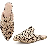 TONIVIS Mules for Women Comfortable Slip On Backless Flats Pointed Toe Loafers for Work and Casual Wear Low Heel Closed Shoes Womens Mule