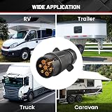 RED WOLF 7 Pin Trailer Socket Plug 12V Electrical 7 Pole Wiring Connector view 4
