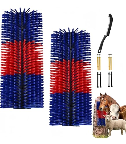 2 Cepillos Rascadores Para Caballos Y Ganado - 45 Cm, Filamentos Flexibles, Para Masaje Y Limpieza