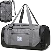Laripwit Travel Duffle Bag for Men 40L Sports Gym Bag with Wet Pocket & Shoes Compartment Weekender Overnight Backpack for Tr