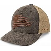ARIAT Men's Snapback Flex Fit Baseball Cap with Distressed USA Flag