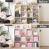 GRANNY SAYS Fabric Storage Cubes Set of 6 27x27x27 Pink Collapsible Bins view 8