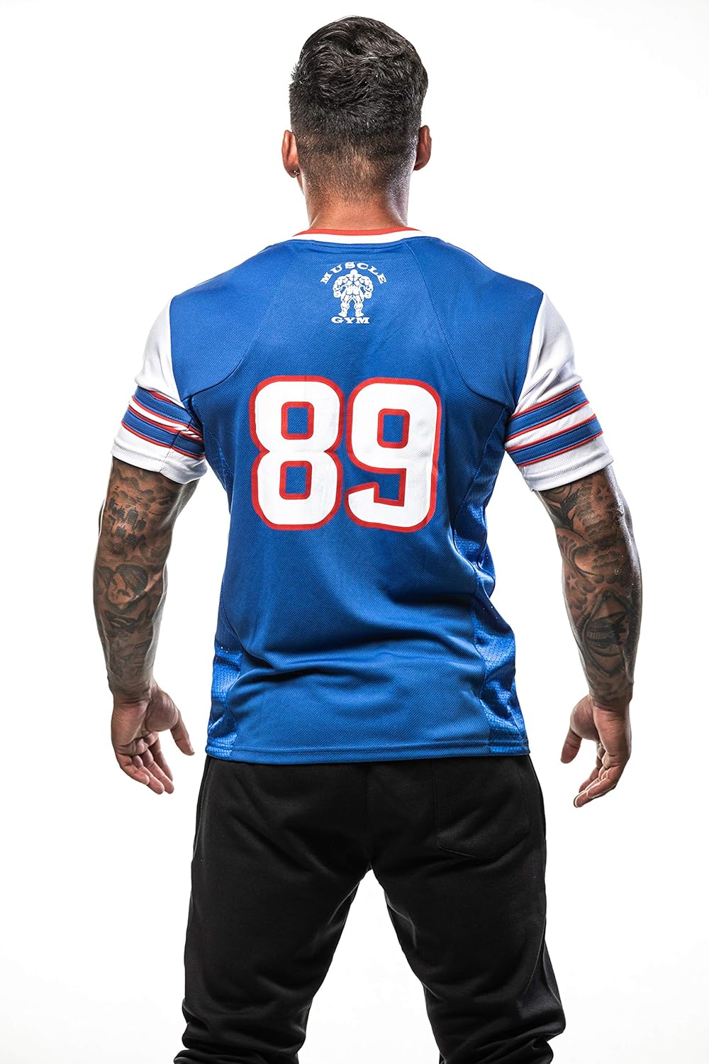 Mens American Football Style Jersey Gym Fashion Wear T Shirt Bodybuilding Tank Top Clothing Blue Sports Outdoors Clothing Speedexservicecenter Com